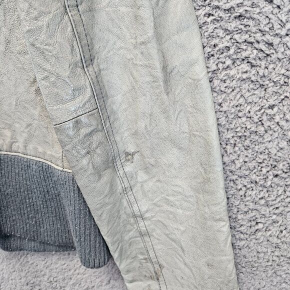 Carlopik Leather Jacket Womens Size 42 Gray Zip Up Moto Style - Picture 12 of 13